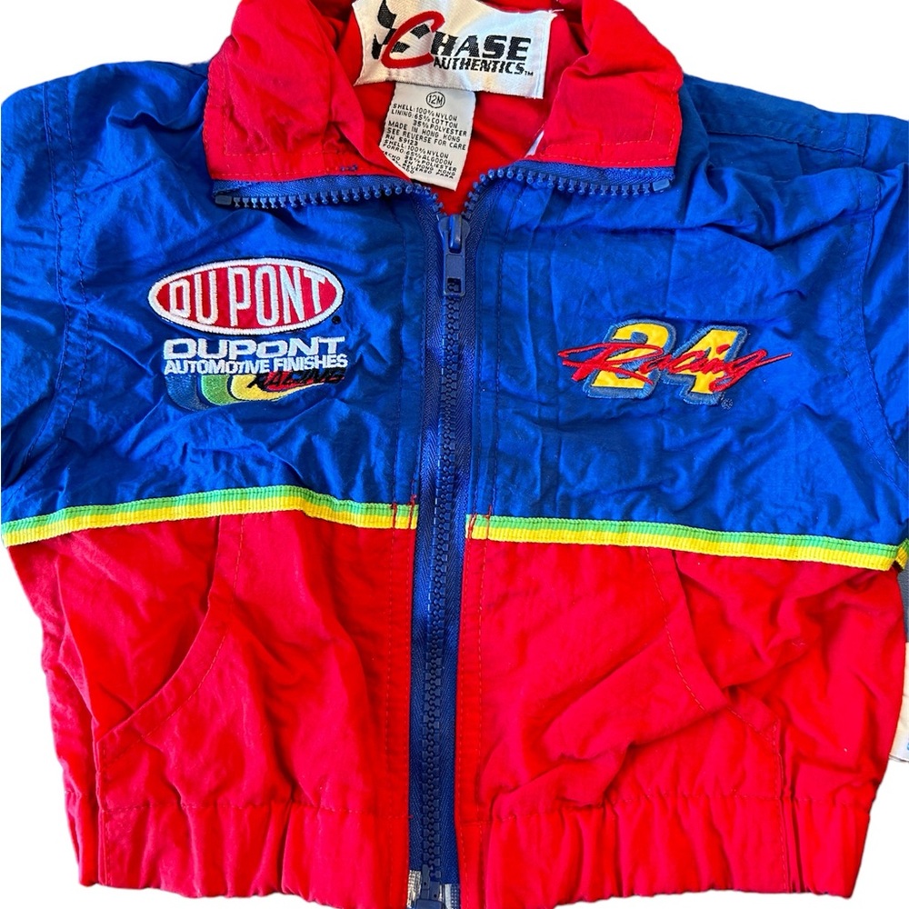 Vintage lined windbreaker Jeff Gordon DuPont 12 mos